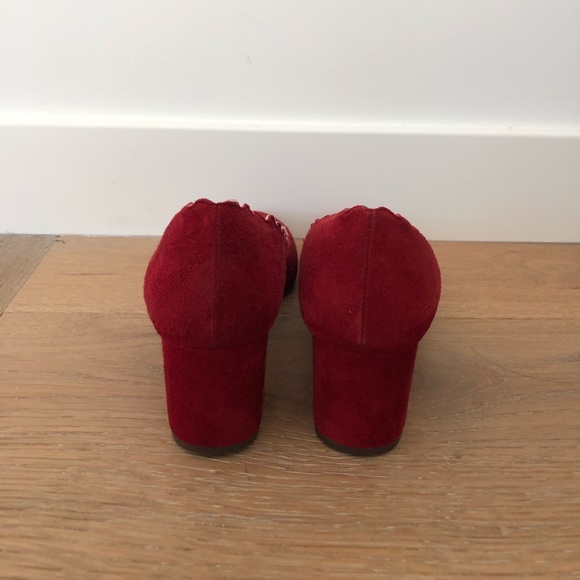 Chloe scalloped red suede Lauren heels - 38 - Picture 3 of 8